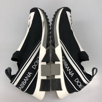 ドルチェアンドガッバーナ ローカットスニーカー ソレント ロゴ ニット スリッポン ブラック メンズ サイズ40.5 DOLCE&GABBANA 約25.5cm【AFD5】
