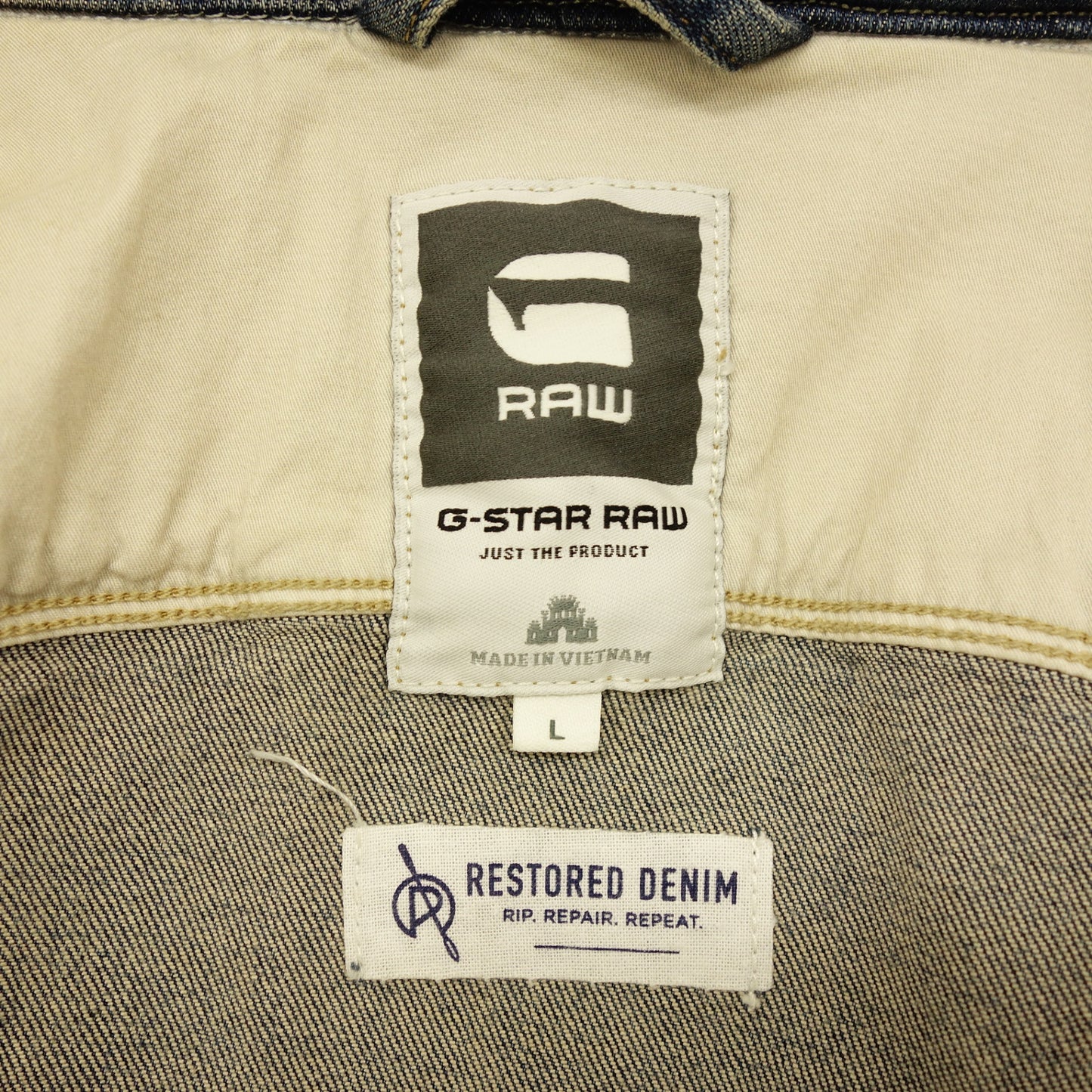 Good Condition◆G-Star RAW Denim Jacket ARC CHOPPER 3D Slim Men's Blue Size L G-Star RAW [AFA21] 