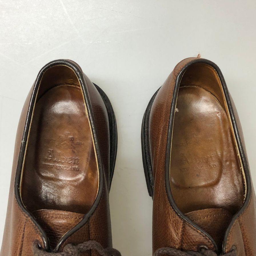 オールデン グレインレザー アルパインカーフ 946 外羽根 プレーントゥ メンズ サイズ8.5 ブラウン Alden 約26.5cm【PTM3】