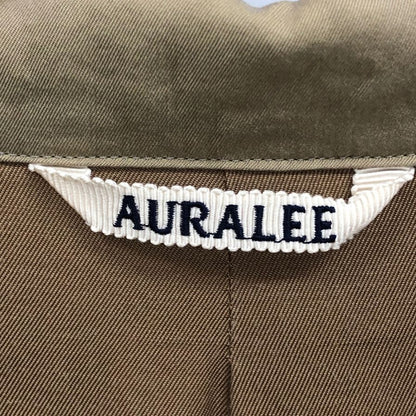 美品◆オーラリー トレンチコート ダブル WASHED FINX CUPRO TWILL LONG COAT ベージュ メンズ サイズ4 A20AC01FC AURALEE 【AFA22】