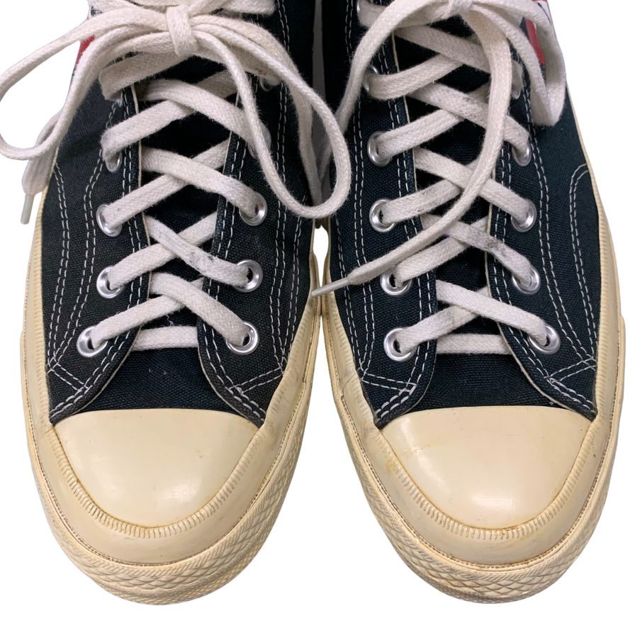 プレイ コムデギャルソン×コンバース スニーカー ハイカット ハートロゴ キャンバス メンズ サイズ27.5 PLAY COMME des GARCONS×CONVERSE 約27.5cm【AFC31】