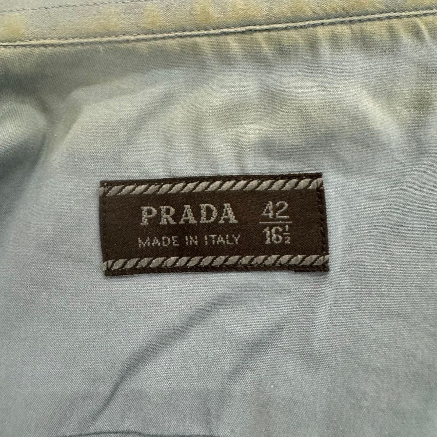 中古◆プラダ 長袖シャツ ブルー系 メンズ サイズ42 PRADA 【AFB19】