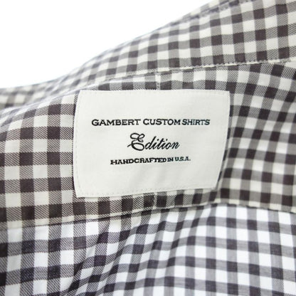 中古◆ギャンバート カスタム シャツ 長袖シャツ ギンガムチェック ボタンダウン メンズ S 茶系 GAMBERT CUSTOM SHIRT 【AFB45】