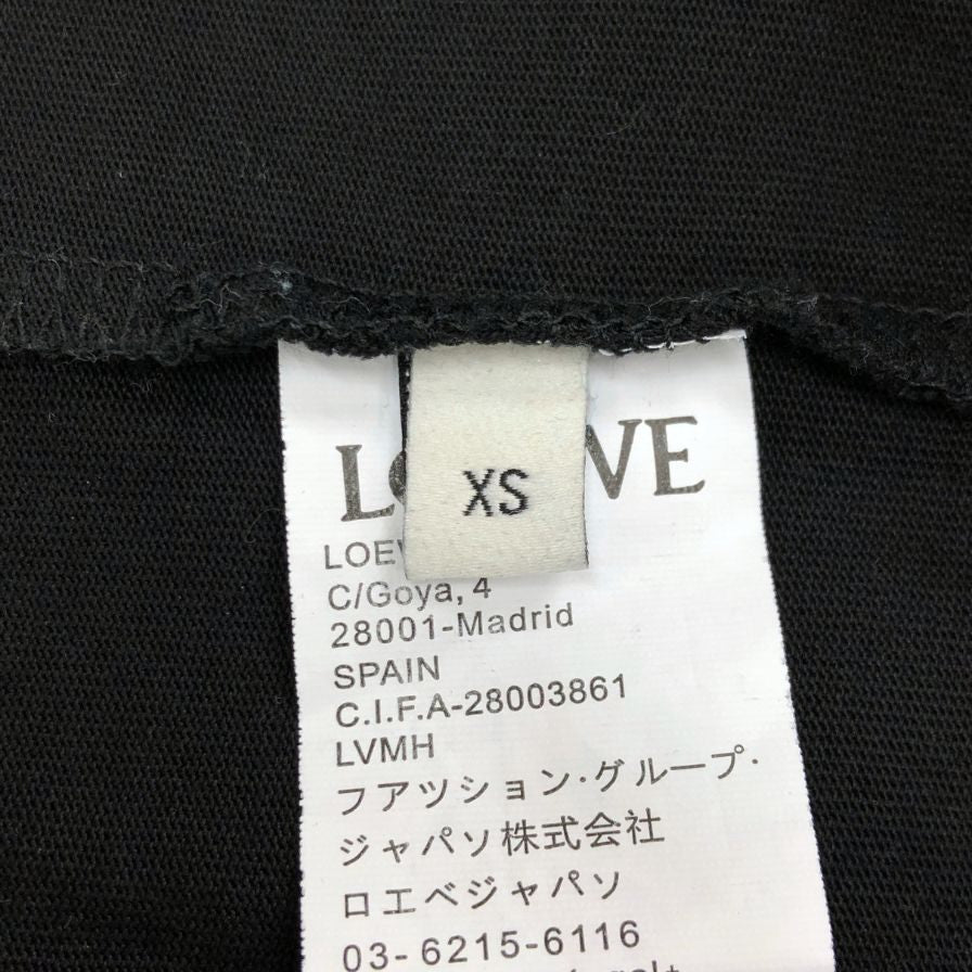 美品◆ロエベ スタジオジブリ Tシャツ ハウルの動く城 カルシファー アナグラム ロゴ 刺繍ポケット HB44Y22X07レディース サイズXS ブラック  LOEWE 【AFB21】