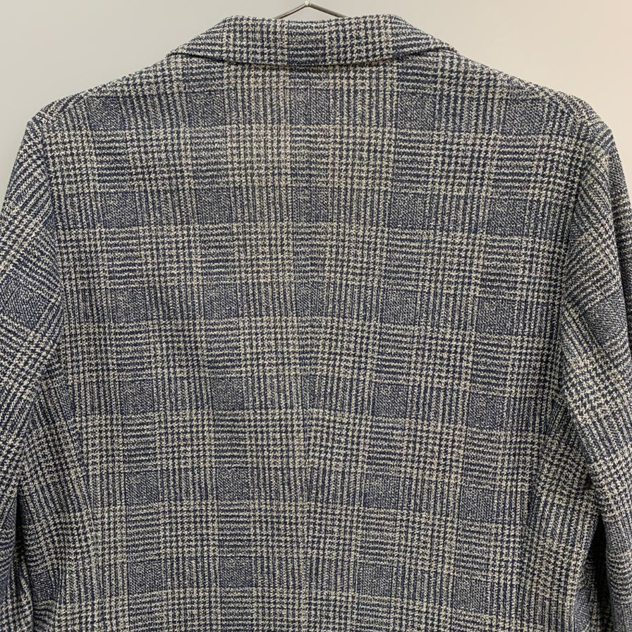 美品◆マッキントッシュ ロンドン コットン混合 テイラードジャケット ラニフィーチョ ローマ生地 メンズ サイズ 36 チェック ブルー系 MACKINTOSH LONDON 【AFA18】
