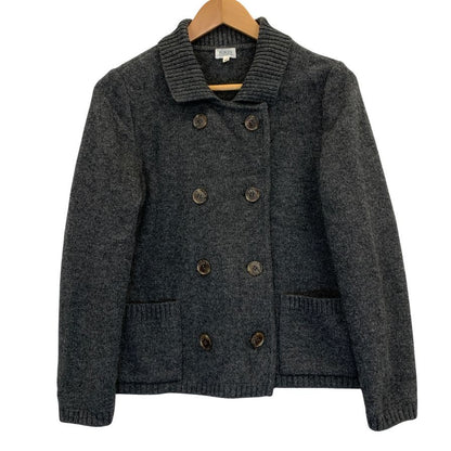 美品◆フォクシー ブティック ジャケット ウール ニット ダブルブレスト グレー レディース サイズ 40 FOXEY BOUTIQUE 【AFB28】