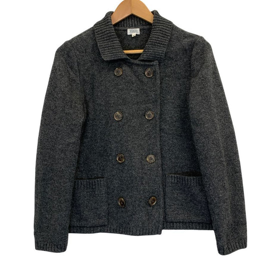 美品◆フォクシー ブティック ジャケット ウール ニット ダブルブレスト グレー レディース サイズ 40 FOXEY BOUTIQUE 【AFB28】