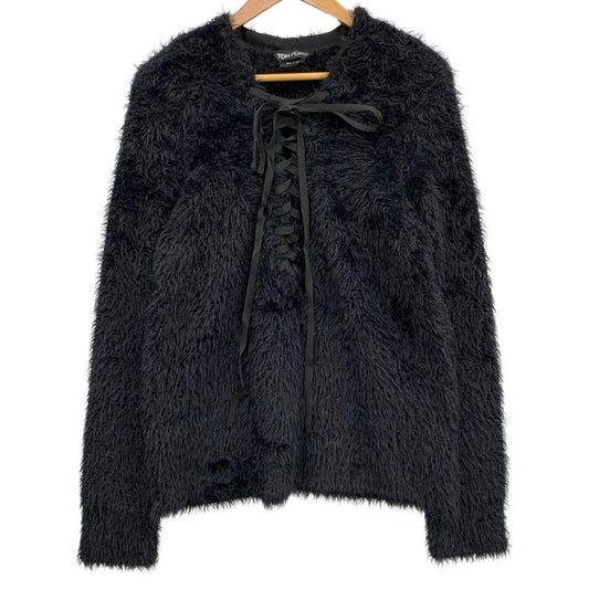 極美品◆トムフォード トップス セーター フロント紐 ウール艮 イタリア製 レディース サイズＭ ブラック TOMFORD 【AFB6】
