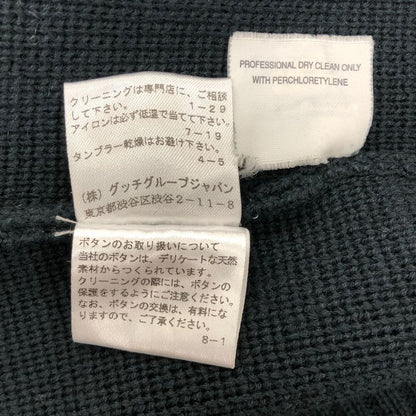 美品◆イヴサンローラン フラップ付きニットカーディガン ネイビー サイズL メンズ Yves Saint Laurent 【AFB37】