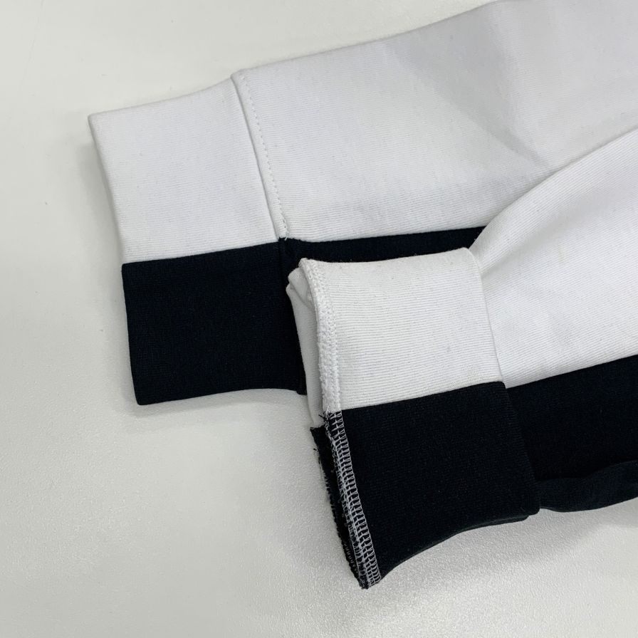 中古◆アルマーニ エクスチェンジ トレーナー 切替 刺繍 ロゴ クルーネック スウェット ホワイト メンズ サイズL ARMANI EXCHANGE 【AFB9】