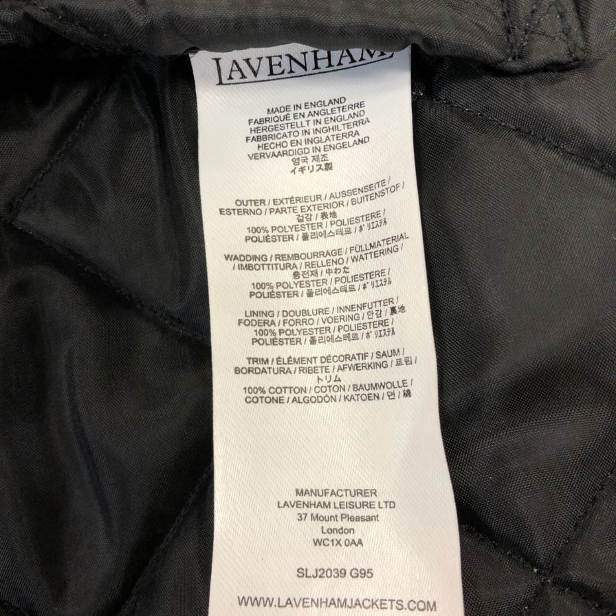 極美品◆ラベンハム キルティングべスト SLJ2039 G95 イギリス製 ブラック サイズ40 LAVENHAM 【AFA18】