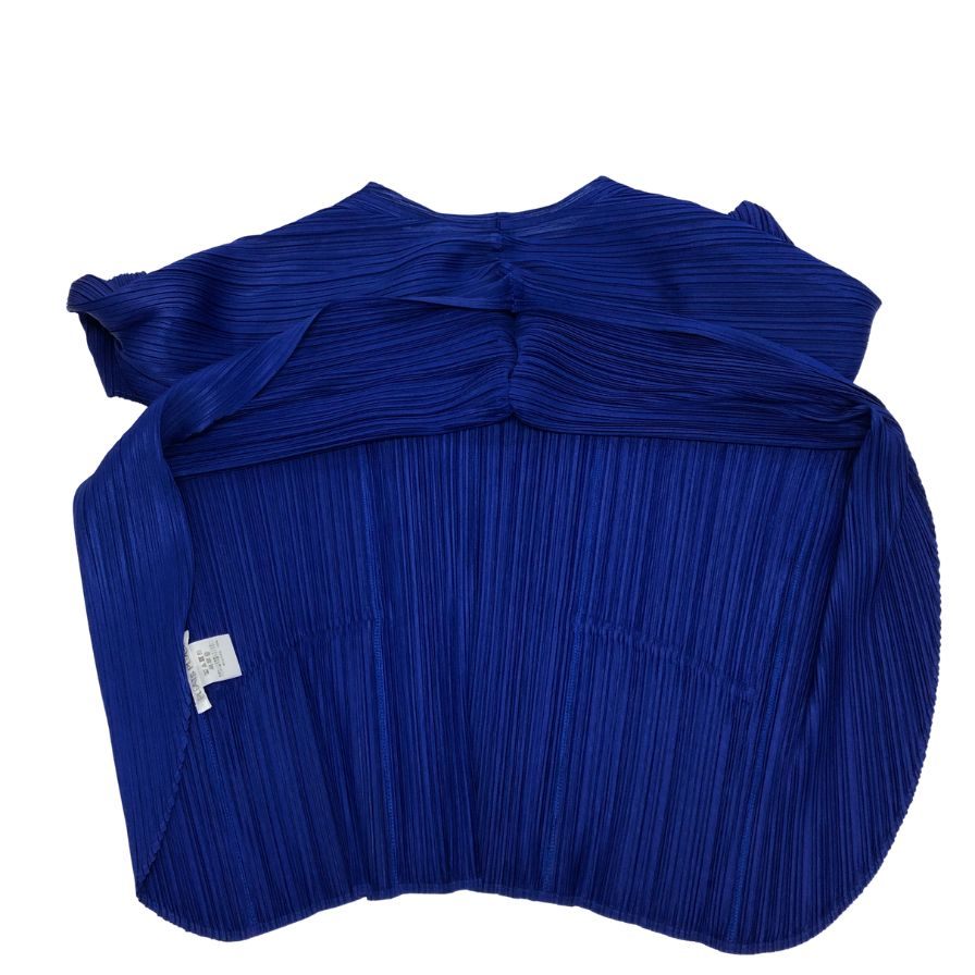 美品◆プリーツプリーズ イッセイミヤケ PP11-JK541 リブ プリーツ ブルー サイズ 3 PLEATS PLEASE 【AFB11】