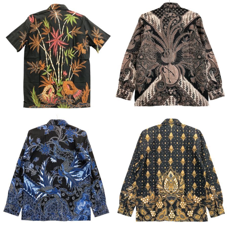 美品◆バティックシャツ 総柄 半袖1点 長袖3点 4点セット サイズ表記なし 【AFB32】