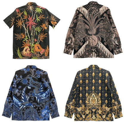 美品◆バティックシャツ 総柄 半袖1点 長袖3点 4点セット サイズ表記なし 【AFB32】