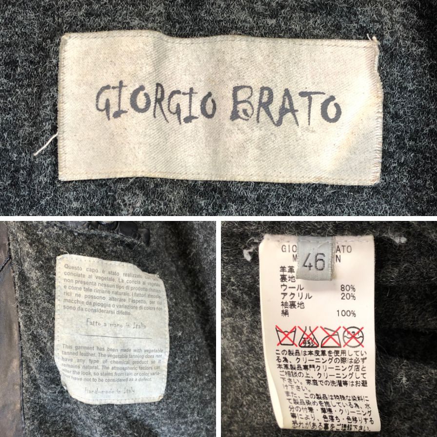 中古■ジョルジオ ブラート レザーコート ラム ブラック サイズ46 メンズ  giorgio brato 【AFA15】