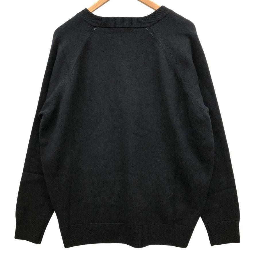 極美品◆ジバンシー Ｖネックニット セーター サイドゴールド ジップ メンズ カシミア混 サイズＳ ブラック BW906H4Z4E GIVENCHY 【AFB17】