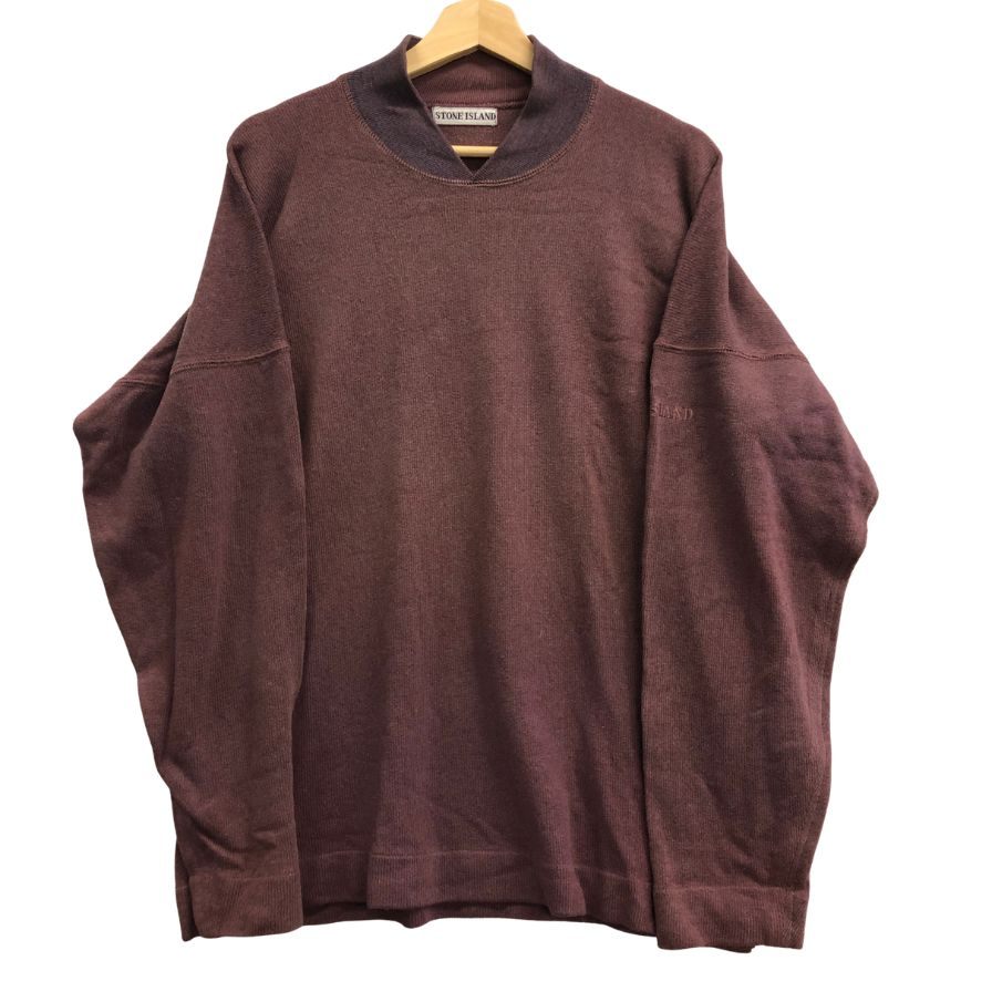 中古◆ストーンアイランド ヴィンテージ  ウール混 トップス セーター イタリア製 ボルドー系 メンズ サイズM Stone Island 【AFB2】