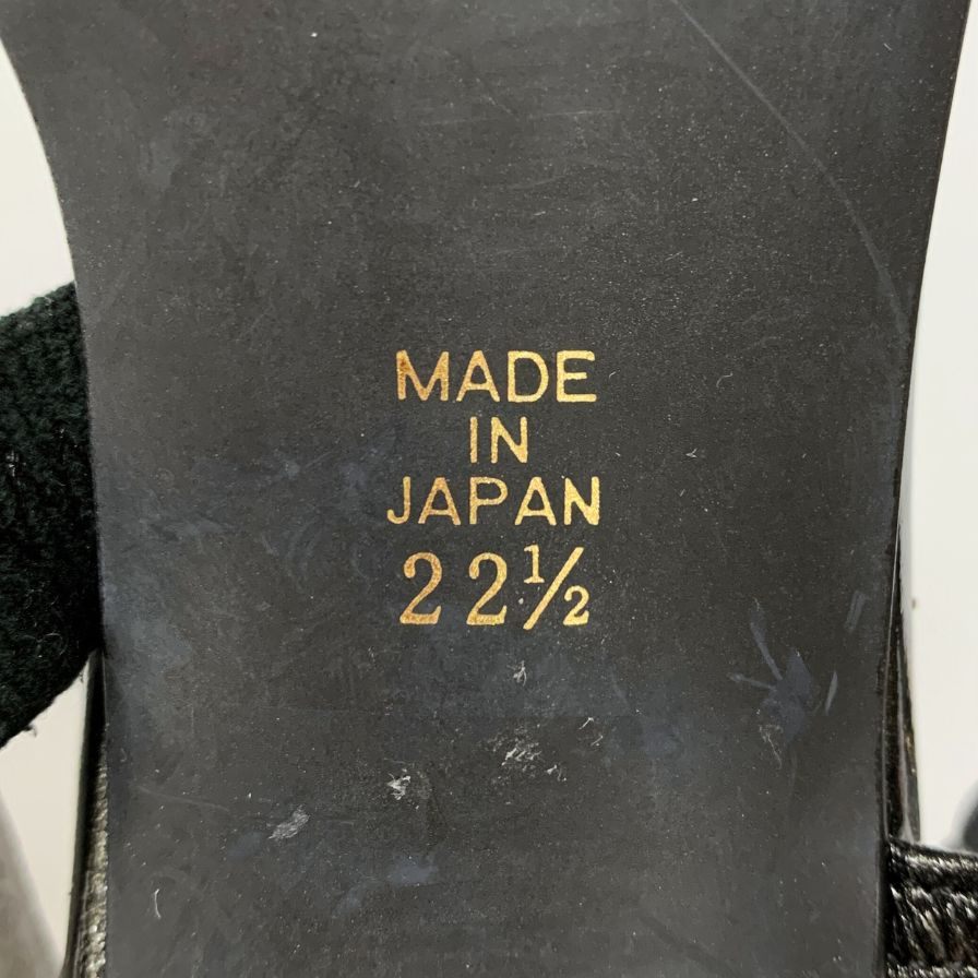 ティーイナバ ヒールサンダル ラインストーン ブラック レディース サイズ22.5 t.inaba 約22.5cm【AFC29】