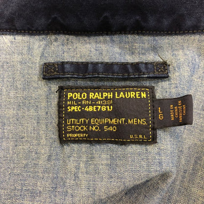 美品◆ポロ ラルフローレン 国内正規 フィールドジャケット M65 ヴィンテージ加工 ワッペン付 メンズ サイズL ネイビー Polo Ralph Lauren 【AFF19】