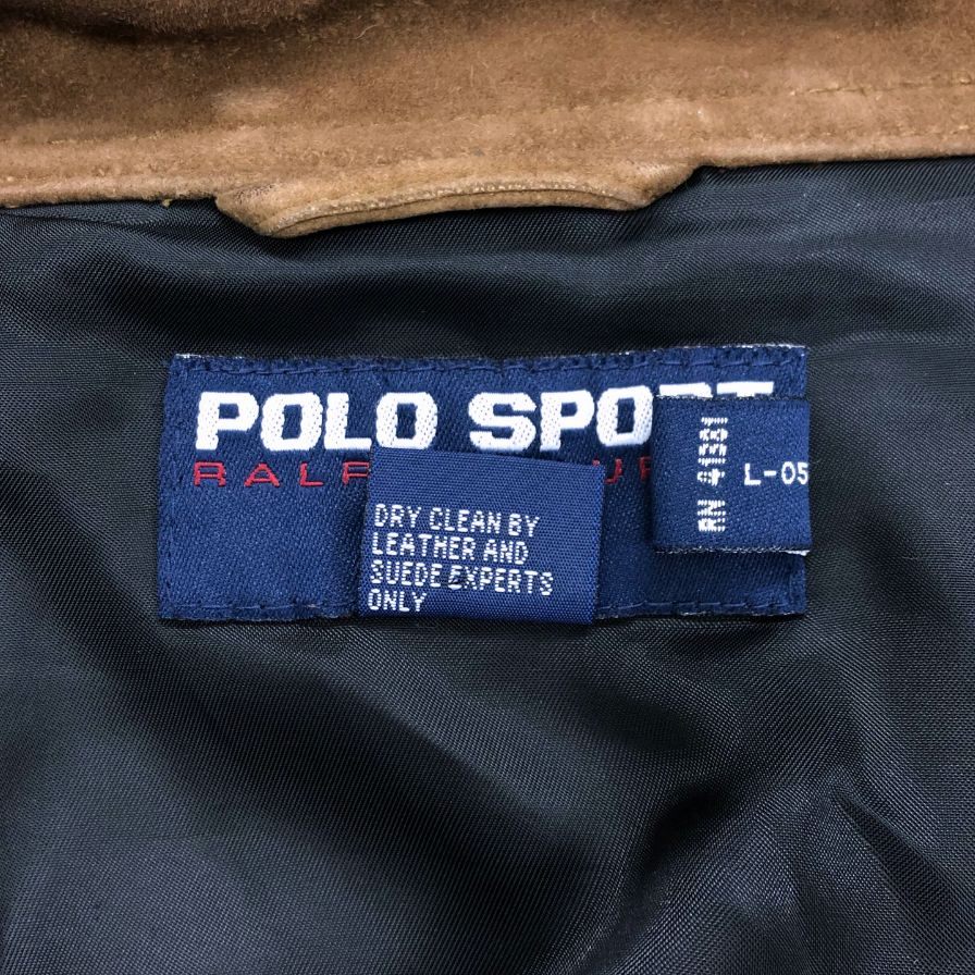 ポロ ラルフローレン スポーツ  90S レザージャケット スエード ブラウン サイズM メンズ Polo Ralph Lauren sports【LA】