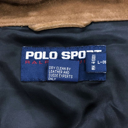 ポロ ラルフローレン スポーツ  90S レザージャケット スエード ブラウン サイズM メンズ Polo Ralph Lauren sports【LA】