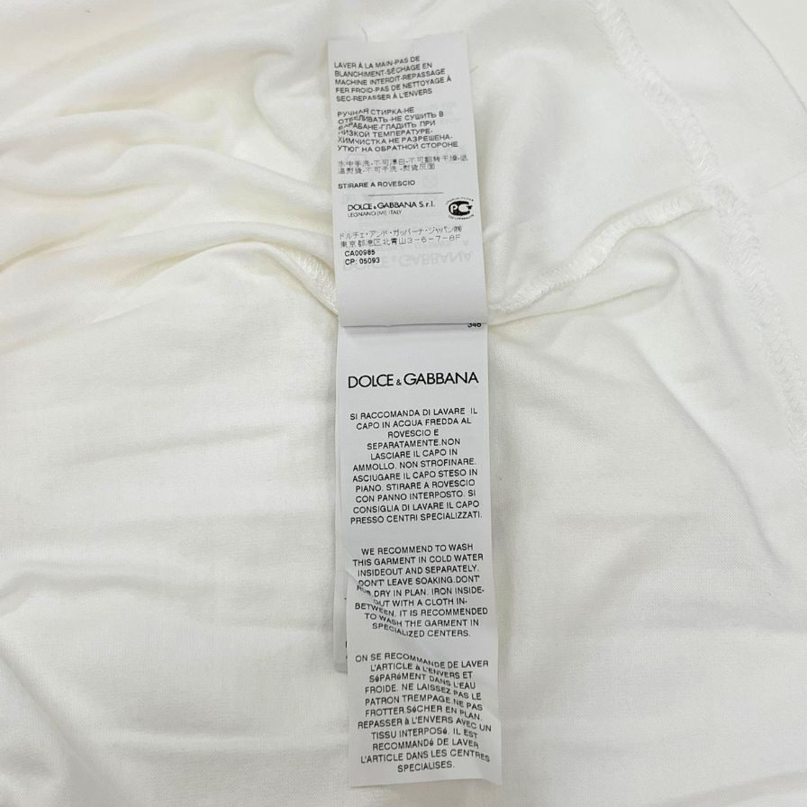 美品◆ドルチェ&ガッバーナ  Tシャツ ロゴ ラインストーン レデイース サイズ40 ホワイト D&G DOLCE&GABBANA 【AFB26】