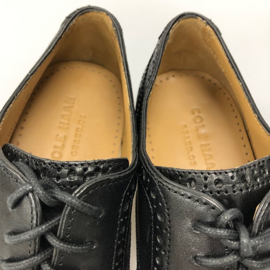 コールハーン レザーシューズ ウィングチップ 本革 ブラック メンズ サイズ7 COLE HAAN 約25.5cm【AFD13】