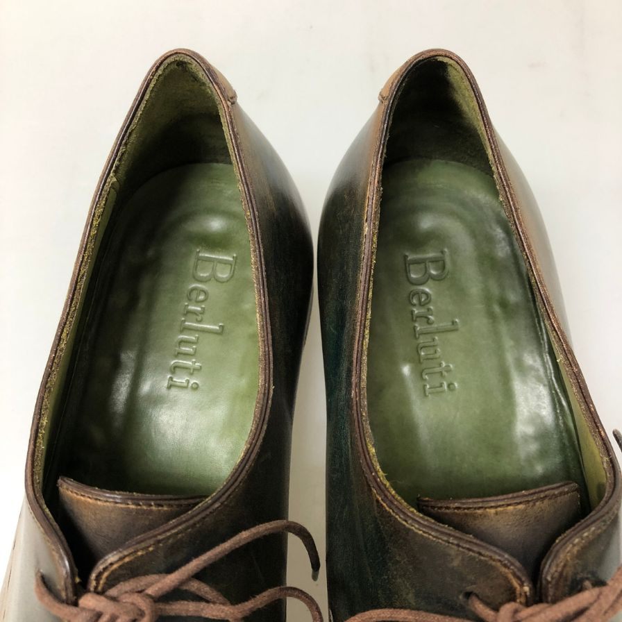 ベルルッティ レザーシューズ メダリオン グリーン＆ブラウン系 メンズ サイズ表記不明  Berluti 約不明cm【PTM4】