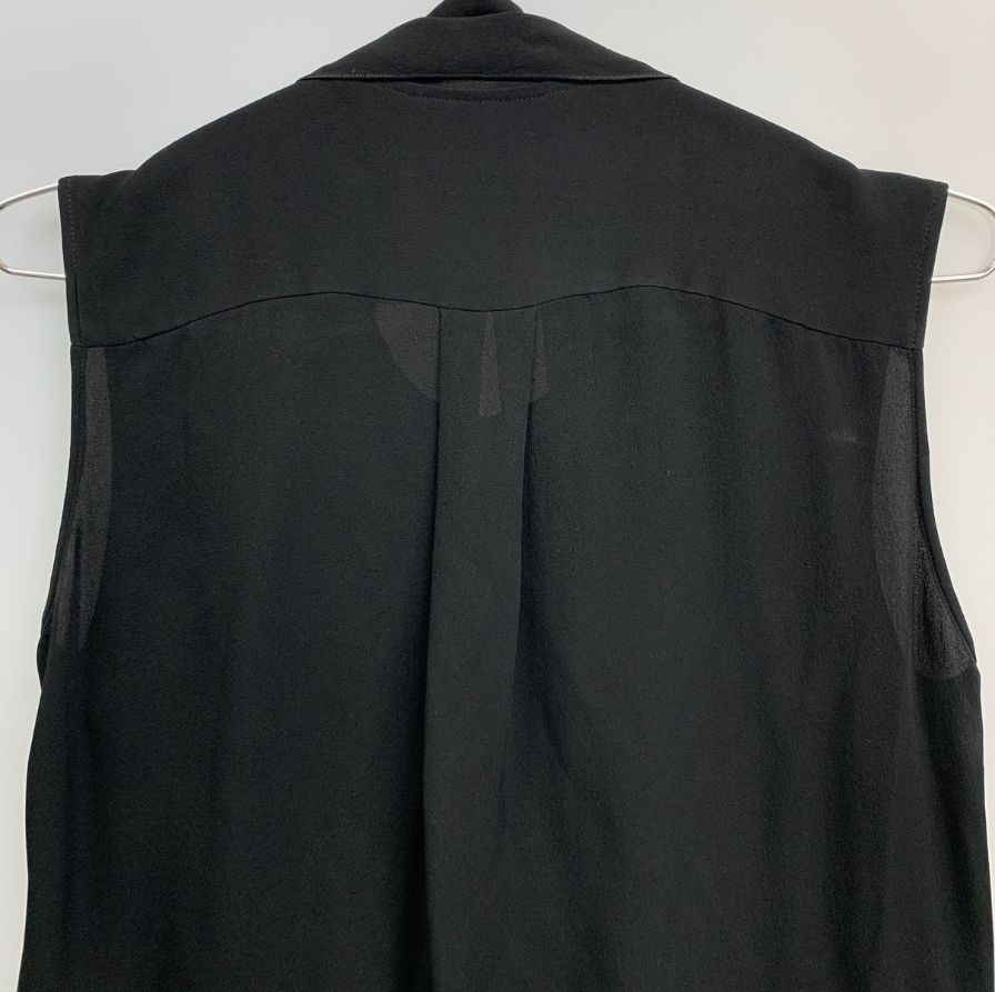 中古◆フォクシーシルク ボウタイ付き  ノースリーブブラウス レディース ホワイト サイズ40 FOXEY 【AFB35】