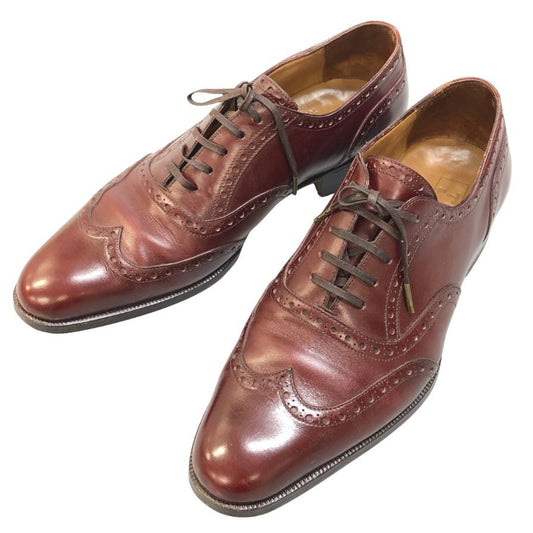 ヒデタカフカヤ トゥモローランド レザーシューズ ウイングチップ バーガンディ サイズ39 Hidetaka Fukaya TOMORROWLAND 約24.5cm【AFC30】