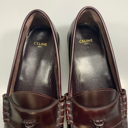 セリーヌ ローファー タッセル バーガンディ メンズ サイズ42 CELINE 約27.0cm【AFC36】