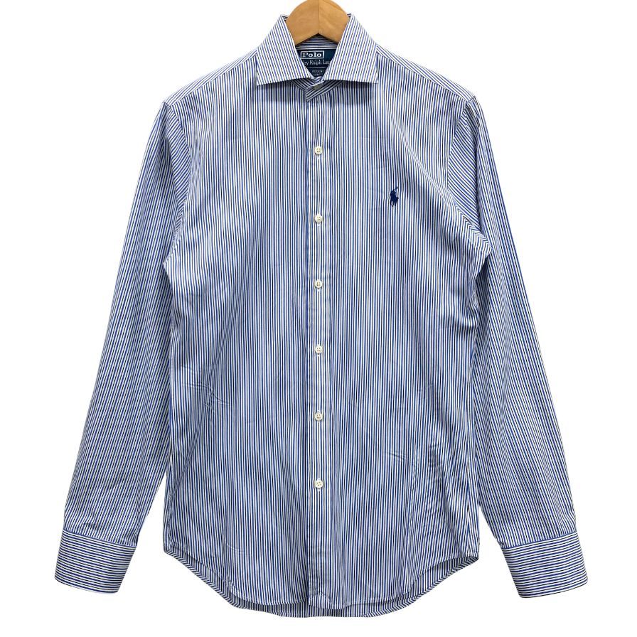 美品◆ポロ ラルフローレン 長袖シャツ 胸刺繍 ストライプ メンズ サイズ14 1/2 POLO RALPH LAUREN 【AFB17】