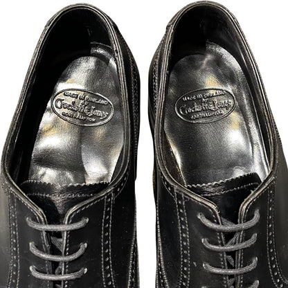 クロケット&ジョーンズ レザーシューズ レッドヒル ウイングチップ カーフ ブラック メンズ サイズUK7E CROCKETT&JONES REDHILL ビジネスシューズ 約26.0cm【LA】【中古】