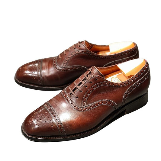ジェイエムウエストン レザーシューズ セミブローグ 310 旧ロゴ ブラウン メンズ サイズUK5.5E J.M.WESTON ビジネスシューズ 約24.5cm【LA】【中古】