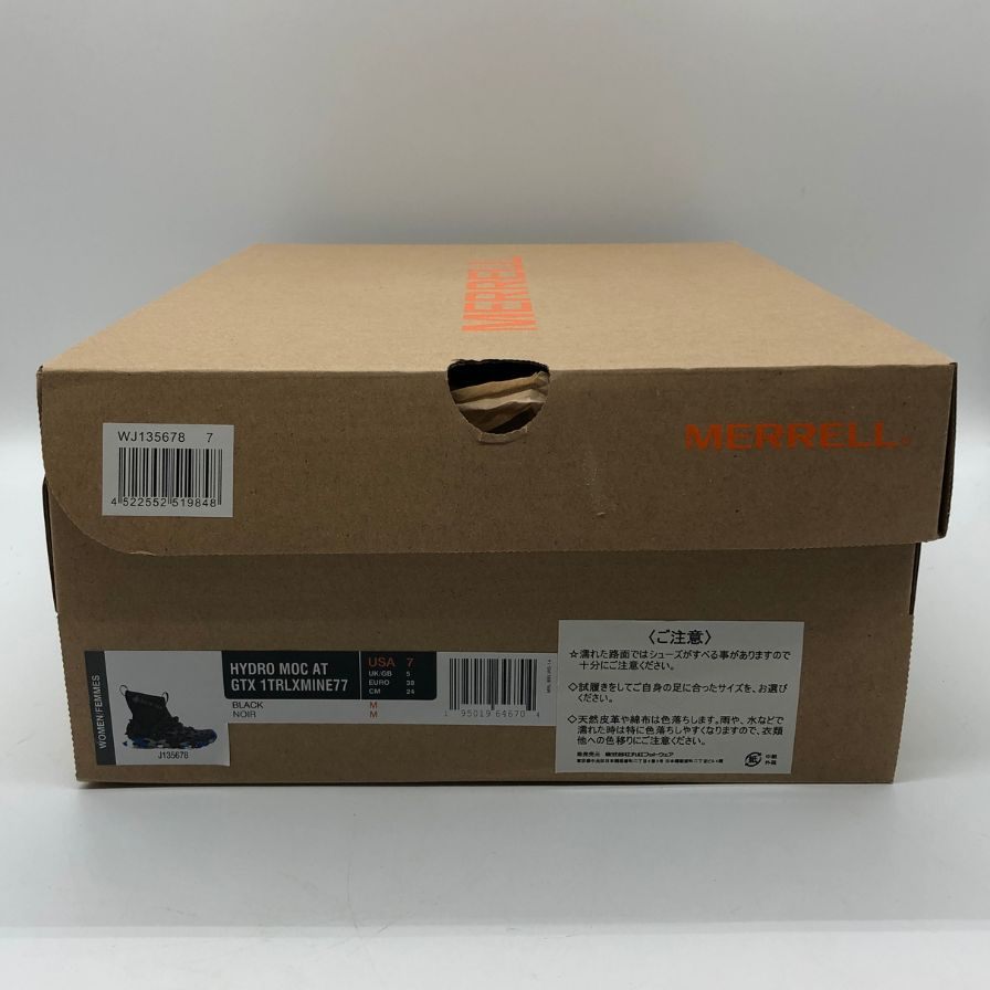 メレル スニーカー ハイドロモック ゴアテックス hydro moc at neo gtx 1trl ブラック系 ブルーカモフラ メンズ サイズ7 merrell 約24.0cm【AFD9】