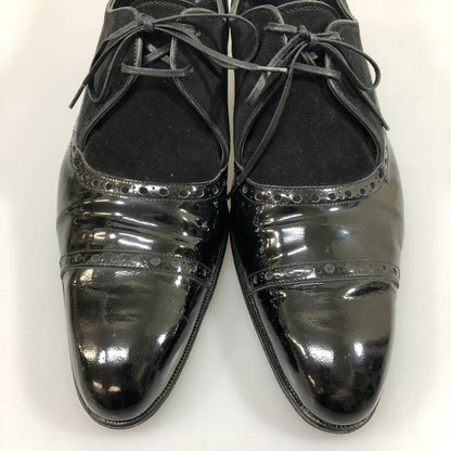 デュカル レザーシューズ パンチドキャップトゥ パテント スエードコンビ ブラック メンズ サイズ40 DUCAL 約25.5cm【AFC7】