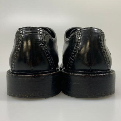 グッチ レザーシューズ 5245 ダブルモンク パンチドキャップトゥ ガラスレザー ブラック サイズ41.5E メンズ GUCCI 約26.5cm【AFC44-2】