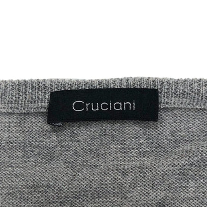美品◆クルチアーニ ニット ウール100％ クルーネック メンズ サイズ46 グレー Cruciani 【AFB38】