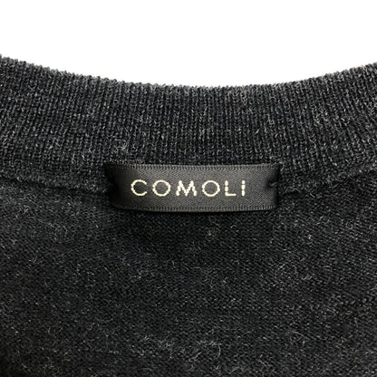 極美品◆コモリ ウールクルーネックニット ブラック メンズ サイズフリー C03-06010 COMOLI 【AFB34】