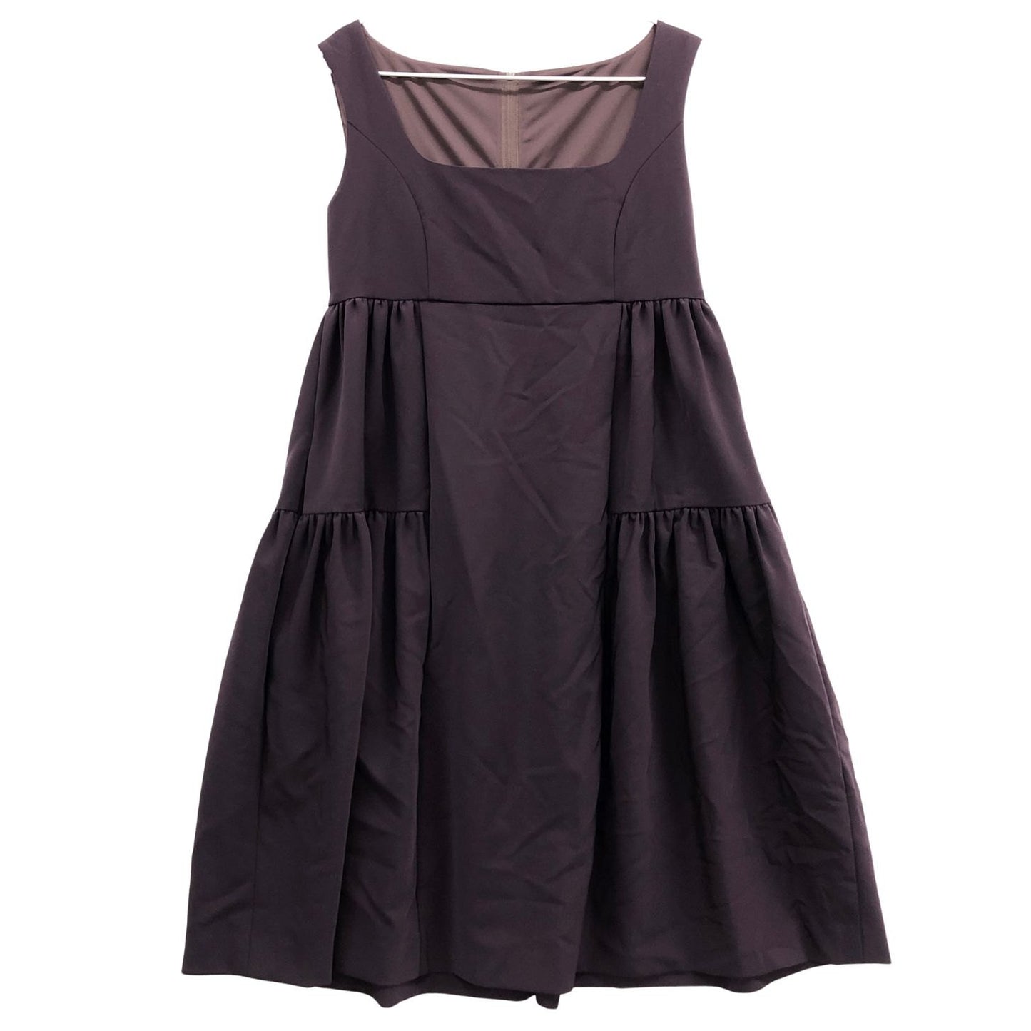 美品◆フォクシーニューヨーク ワンピース レディエンパイア ノースリーブ 27879 パープル レディース サイズ40 FOXEY NEW YORK 【AFB3】