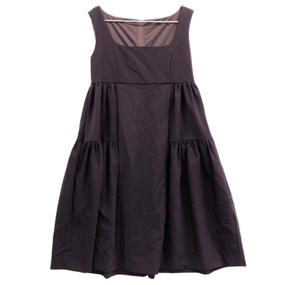 美品◆フォクシーニューヨーク ワンピース レディエンパイア ノースリーブ 27879 パープル レディース サイズ40 FOXEY NEW YORK 【AFB3】