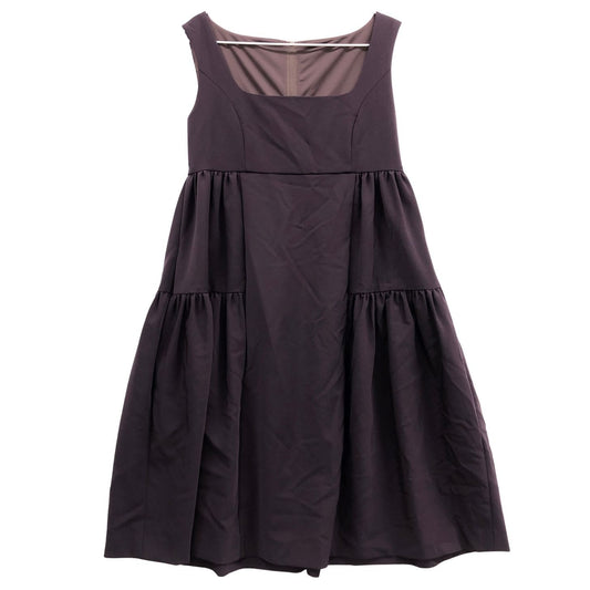 美品◆フォクシーニューヨーク ワンピース レディエンパイア ノースリーブ 27879 パープル レディース サイズ40 FOXEY NEW YORK 【AFB3】