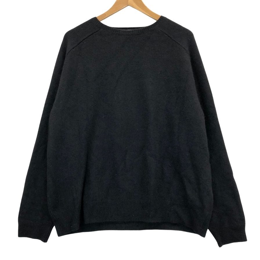 極美品◆リパーパス ニット クルーネック ウール メンズ ブラック サイズF RE-PURPOSE 【AFB34】