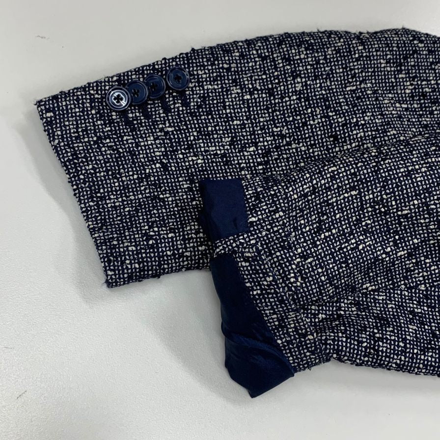 定価約11万 極美品 TAGLIATORE 2Bテーラードジャケット サイズ44 タリアトーレ テーラードジャケット 2B シアサッカー ネイビー