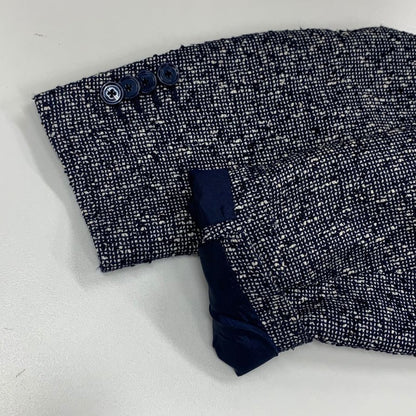 極美品◆タリアトーレ 2B テーラードジャケット 麻混綿 メンズ 48 ブルー系 TAGLIATORE 【AFB42】