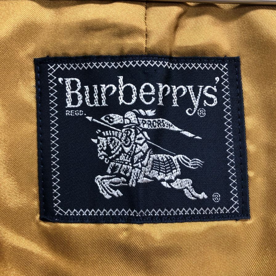 美品◆バーバリー バルカラーコート 90年代 旧タグ ライナー付き カーキ メンズ サイズ165 Burberry 【AFF22】