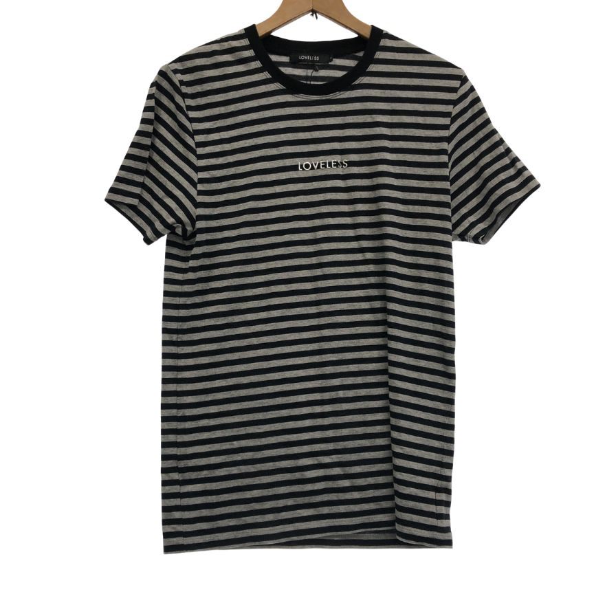 新品同様◆ラブレス Tシャツ ボーダー メンズ ブラック系 サイズS LOVELESS 【AFB36】