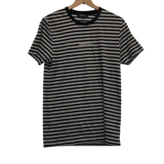 新品同様◆ラブレス Tシャツ ボーダー メンズ ブラック系 サイズS LOVELESS 【AFB36】