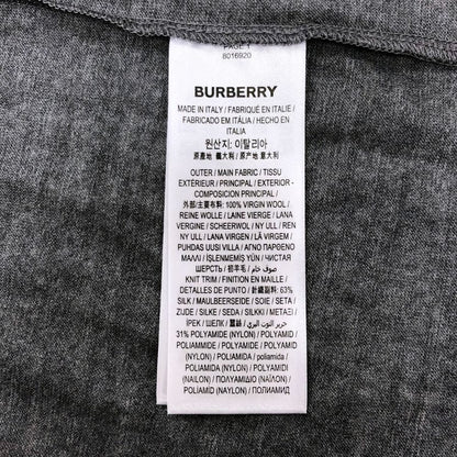 極美品◆バーバリー 現行タグ ニットシャツ グレー レディース サイズ38 BURBERRY 【AFB39】