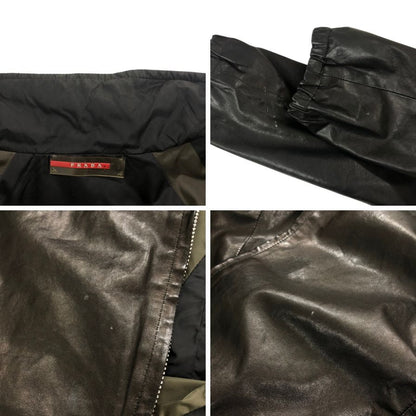 中古◆プラダ ジャケット リバーシブル ナイロン×革皮 ブラック系 PRADA 【AFB1】